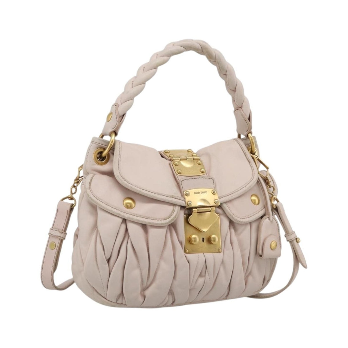 Miu Miu Coffer Hobo Matelasse Leather, Pink, Leather, Handbag