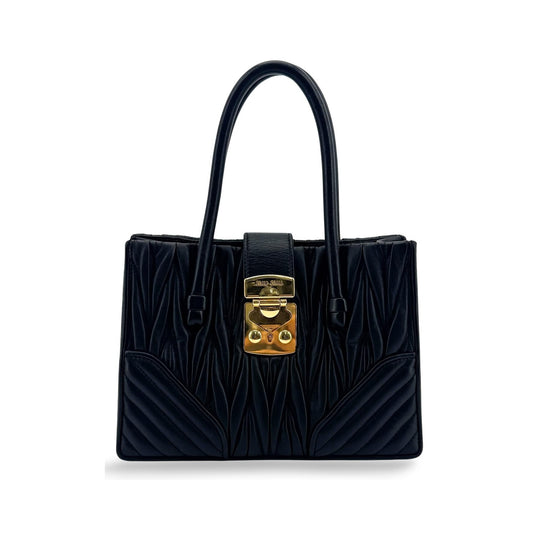 Miu Miu Confidential Matelasse Leather, Black, Leather, Crossbody Bag