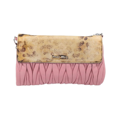 Miu Miu Convertible Flap Haircalf & Matelassé Nappa Leather, Pink, Calfskin, Crossbody Bag