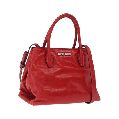 Miu Miu Convertible Vitello Shine, Red, Leather, Tote Bag