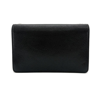 Miu Miu Crystal and Pearl Chain Clutch Embellished Leather, Black, Leather, Clutch