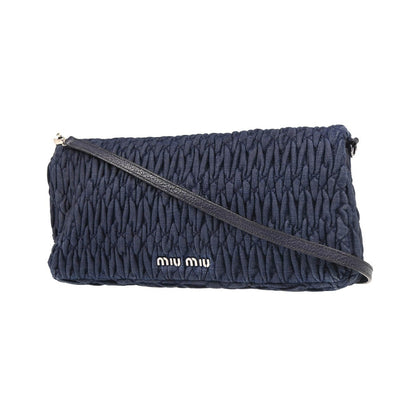 Miu Miu Crystal Clutch Matelasse Denim, Navy, Denim, Clutch
