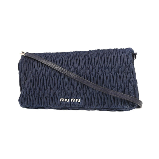 Miu Miu Crystal Clutch Matelasse Denim, Navy, Denim, Clutch