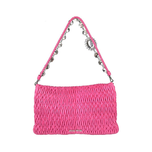 Miu Miu Crystal Clutch Matelasse Leather, Pink, Leather, Handbag