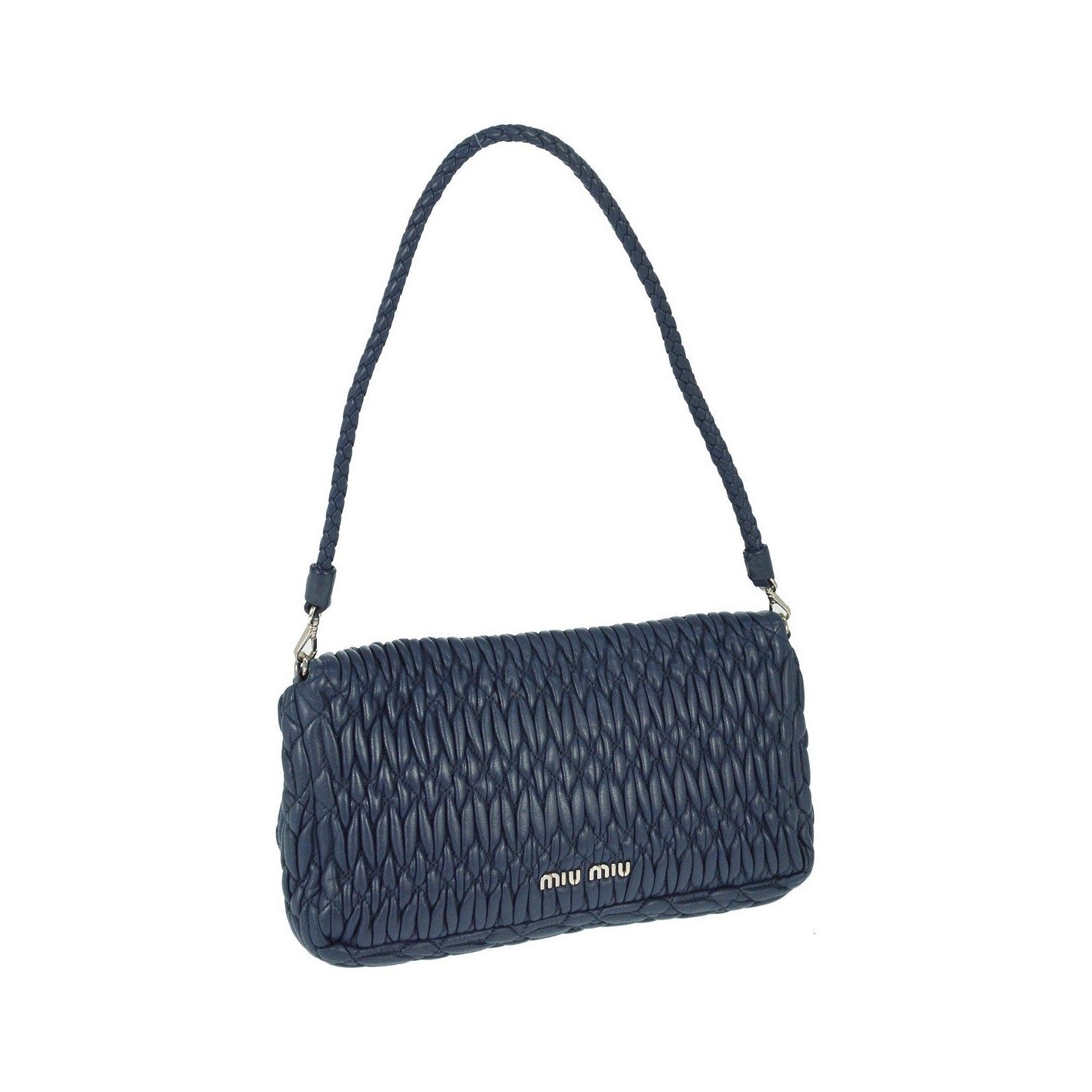 Miu Miu Crystal Clutch Matelasse Leather, Navy, Leather, Clutch