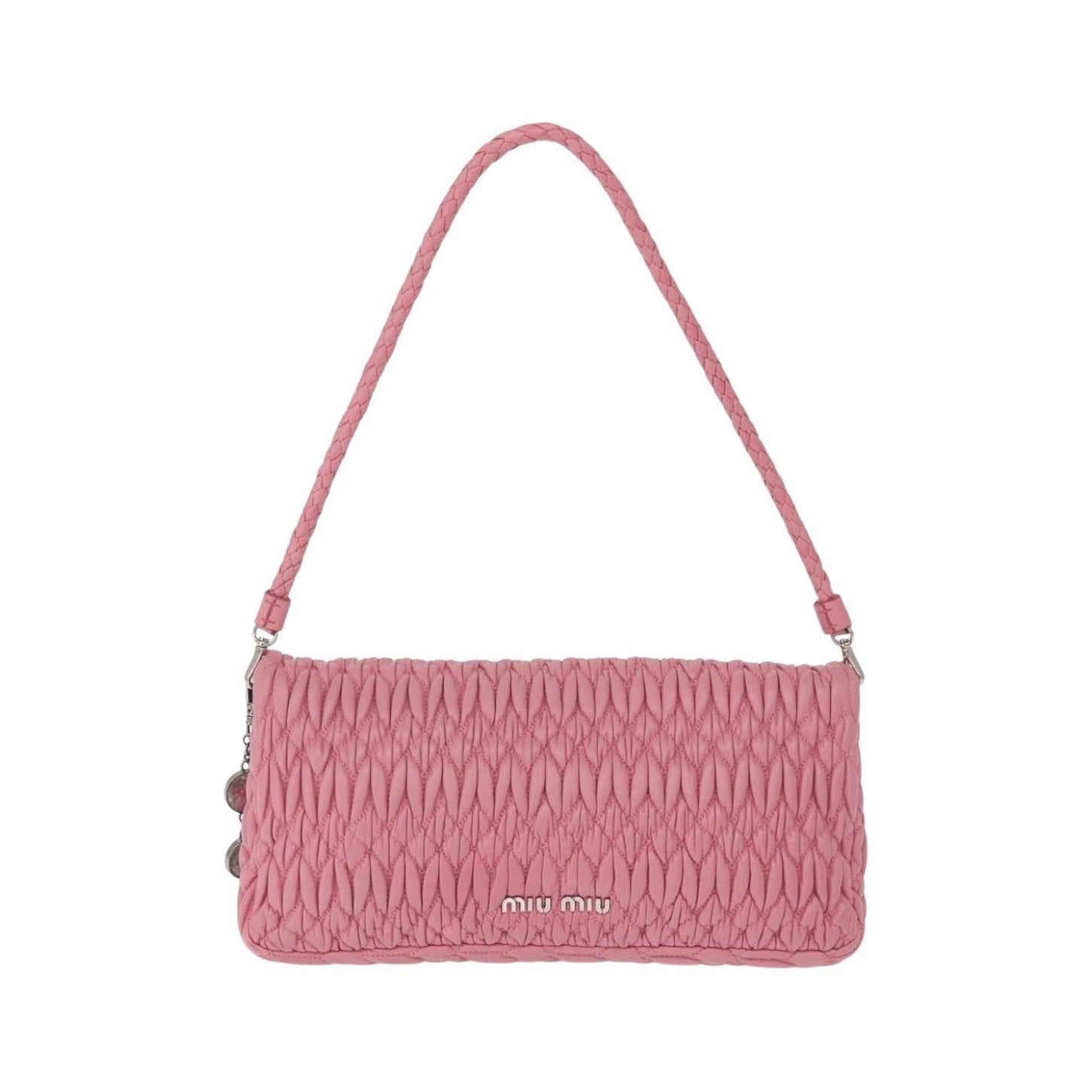 Miu Miu Crystal Clutch Matelasse Leather, Pink, Leather, Handbag