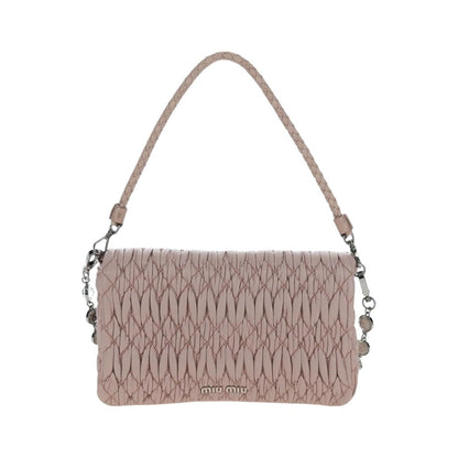 Miu Miu Crystal Clutch Matelasse Leather, Pink, Leather, Clutch