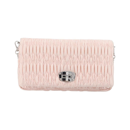 Miu Miu Crystal Full Flap Printed Calf Hair and Matelasse Leather, Pink, Satin, Shoulder Bag