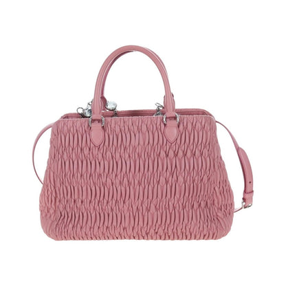 Miu Miu Crystal Turnlock Convertible Satchel Leather, Pink, Leather, Shoulder Bag