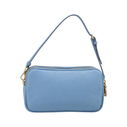 Miu Miu Double Zip Pochette Leather, Blue, Leather, Clutch