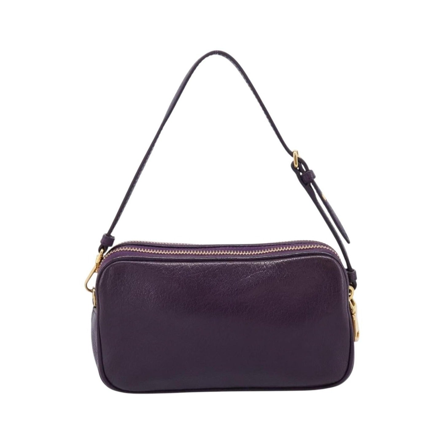 Miu Miu Double Zip Pochette Leather, Purple, Leather, Clutch