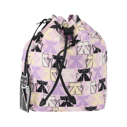 Miu Miu Drawstring Printed Canvas, Pink, Canvas, Clutch