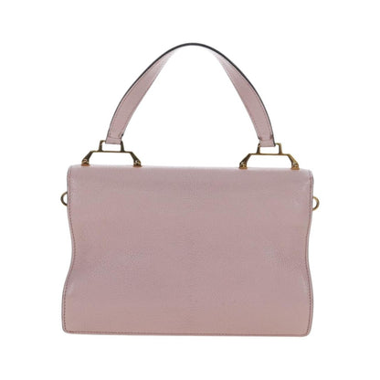 Miu Miu Logo Flap Leather, Pink, Leather, Crossbody Bag