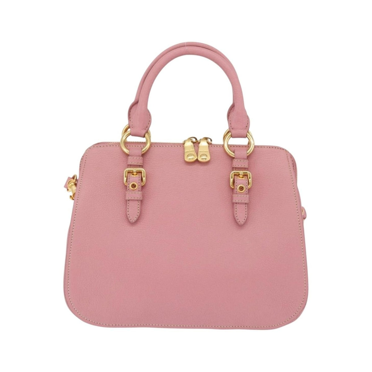 Miu Miu Madras Bowler Leather, Pink, Leather, Handbag