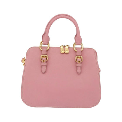 Miu Miu Madras Bowler Leather, Pink, Leather, Handbag