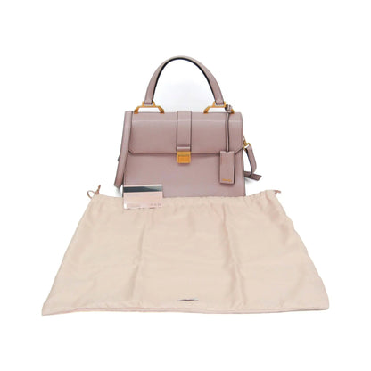 Miu Miu Madras Convertible Compartment Top Handle Leather, Pink, Leather, Handbag