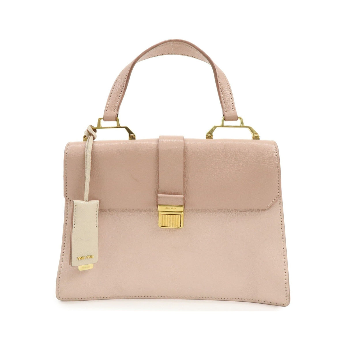 Miu Miu Madras Convertible Compartment Top Handle Leather, Pink, Leather, Handbag