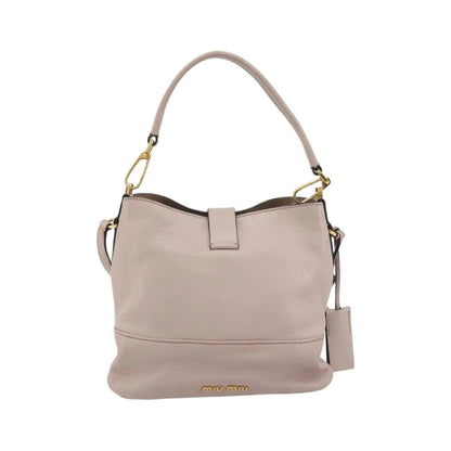 Miu Miu Madras Convertible Hobo Leather, Pink, Leather, Shoulder Bag
