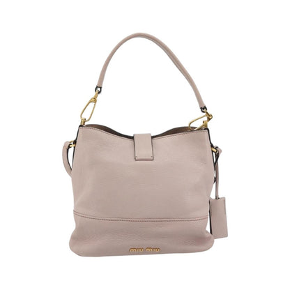 Miu Miu Madras Convertible Hobo Leather, Pink, Leather, Shoulder Bag