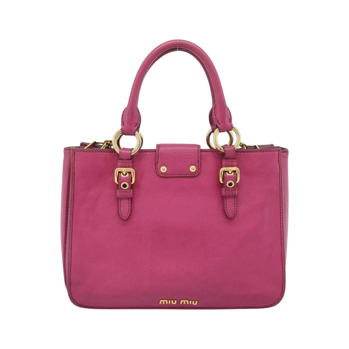 Miu Miu Madras Convertible Lock Leather, Pink, Leather, Tote Bag