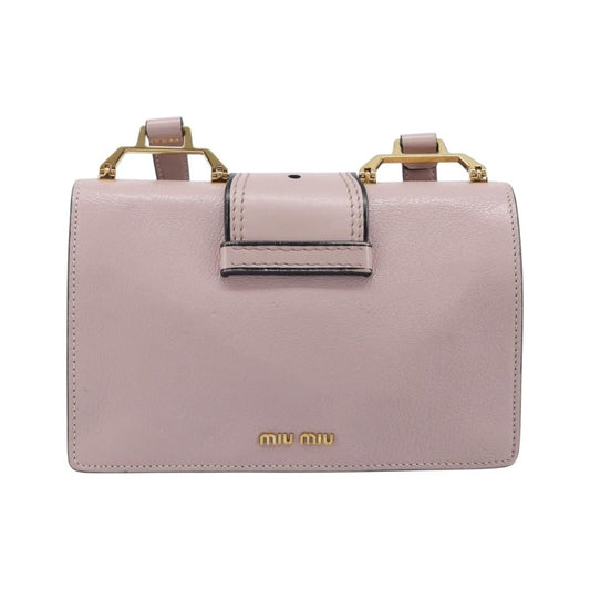 Miu Miu Madras Crystal Flap Leather, Pink, Leather, Crossbody Bag