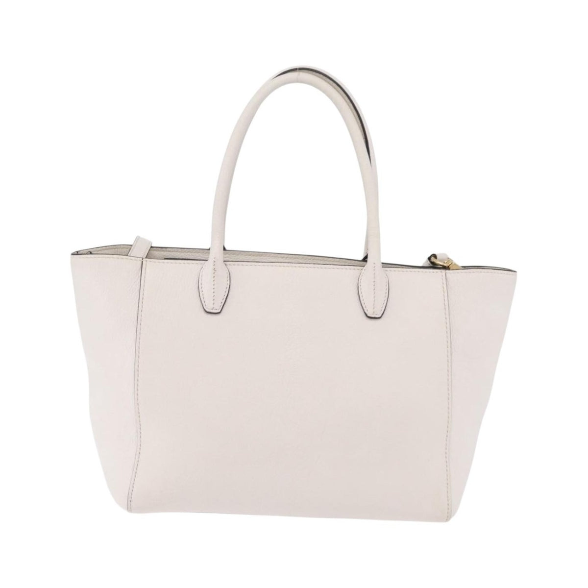 Miu Miu Madras Front Zip Leather, White, Leather, Tote Bag