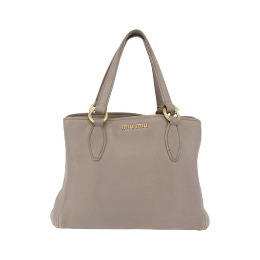 Miu Miu Madras Leather, Gray, Leather, Shoulder Bag