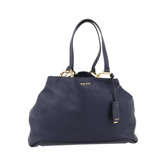 Miu Miu Madras Leather, Navy, Leather, Shoulder Bag