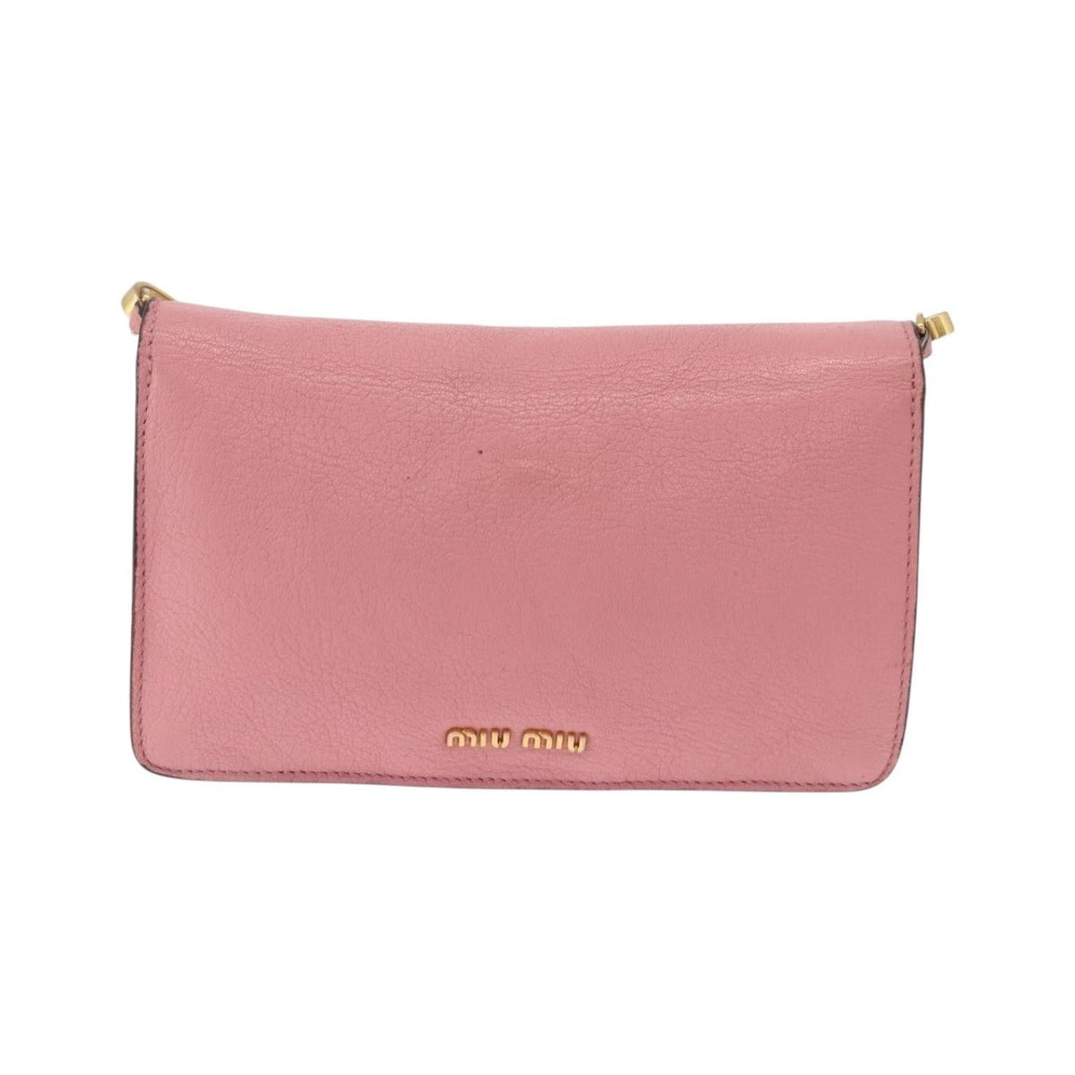 Miu Miu Madras Shoulder Leather, Pink, Leather, Crossbody Bag