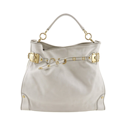 Miu Miu Madras Shoulder Leather, Beige, Leather, Crossbody Bag