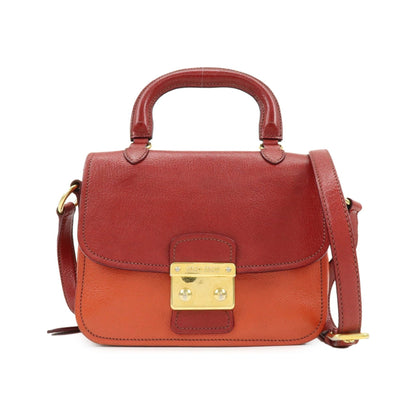 Miu Miu Madras Top Handle Leather, Red, Leather, Handbag