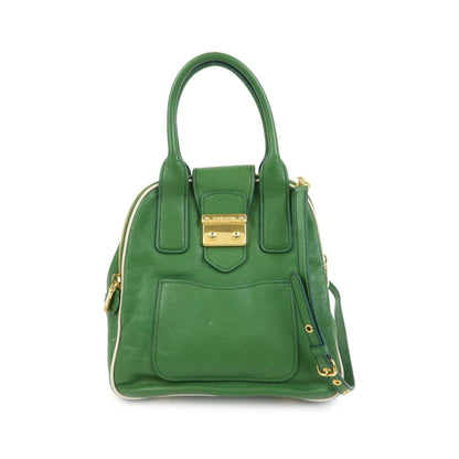 Miu Miu Madras Top Handle Leather, Green, Leather, Handbag