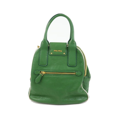 Miu Miu Madras Top Handle Leather, Green, Leather, Handbag