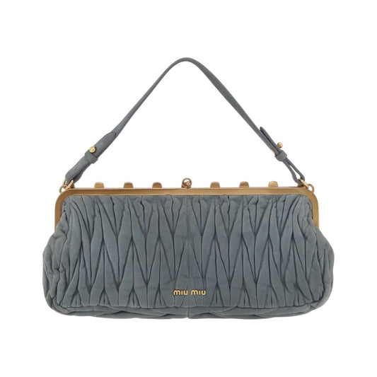 Miu Miu Matelassé Frame Clutch Matelassé Leather, Gray, Suede, Clutch