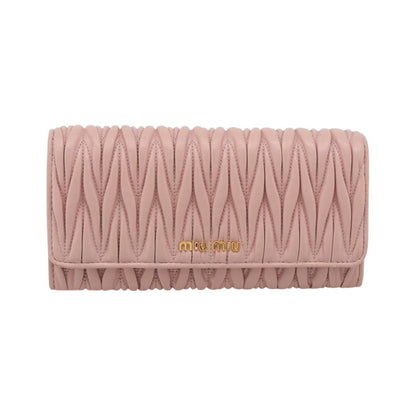 Miu Miu Matelasse Leather, Pink, Leather, Wallet