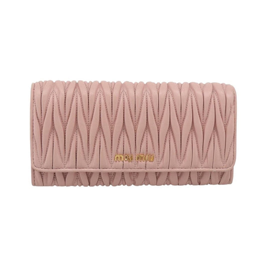 Miu Miu Matelasse Leather, Pink, Leather, Wallet