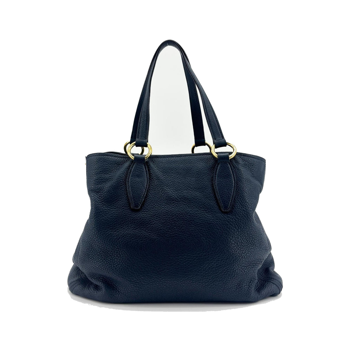 Miu Miu Phenix Convertible Leather, Navy, Leather, Tote Bag