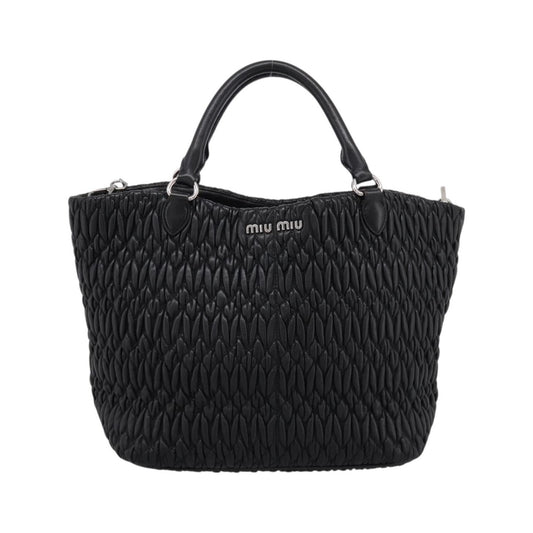 Miu Miu Shopper Tote Matelasse Leather, Black, Leather, Handbag