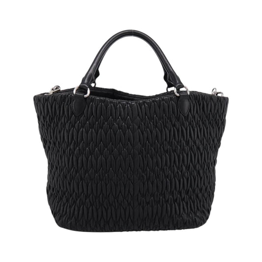 Miu Miu Shopper Tote Matelasse Leather, Black, Leather, Handbag