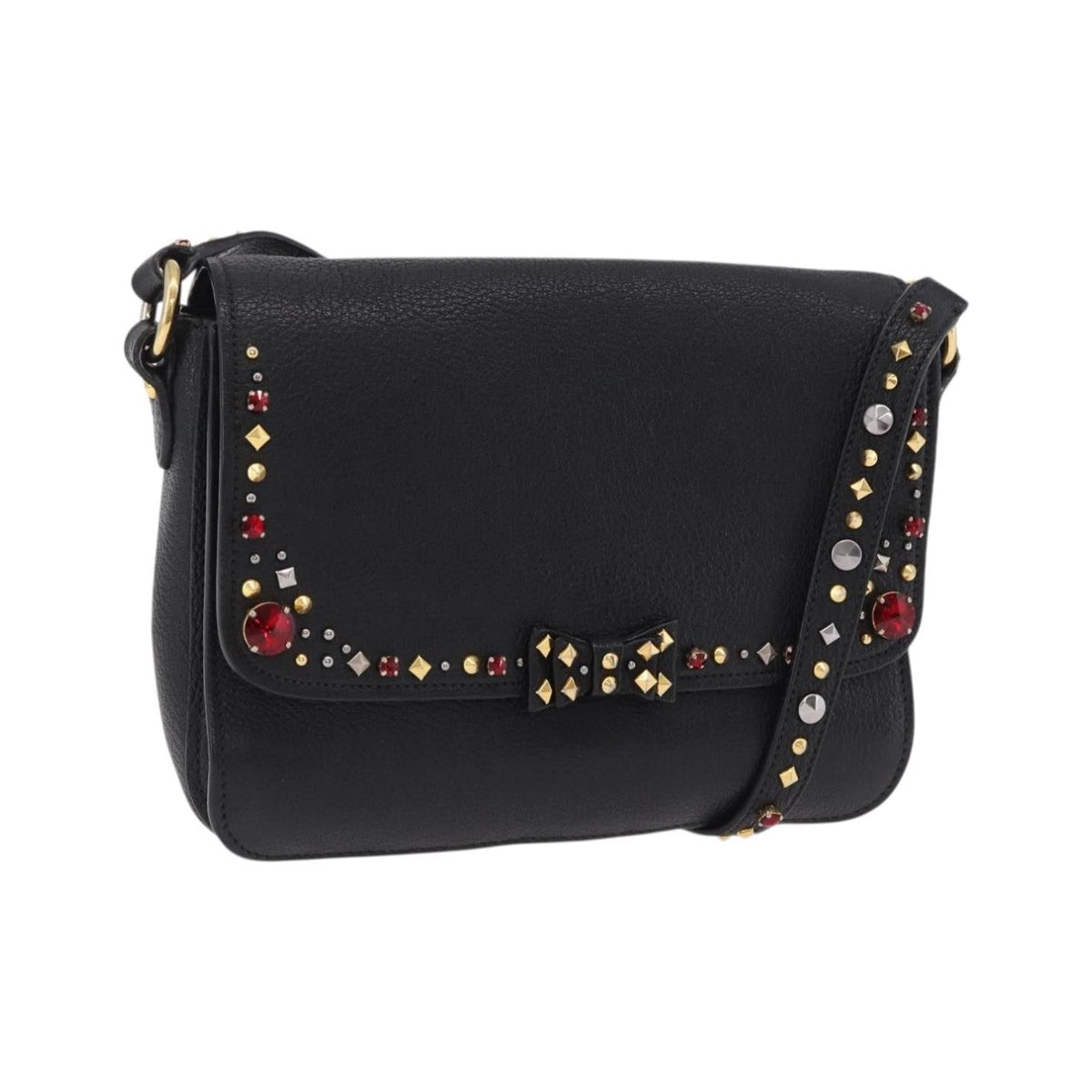 Miu Miu Shoulder Leather, Black, Leather, Shoulder Bag