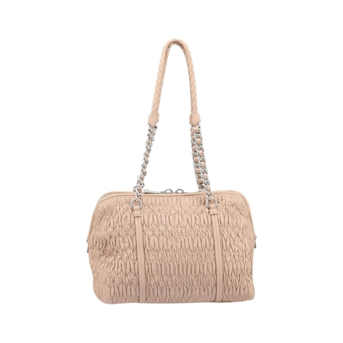 Miu Miu Shoulder Leather, Beige, Leather, Shoulder Bag