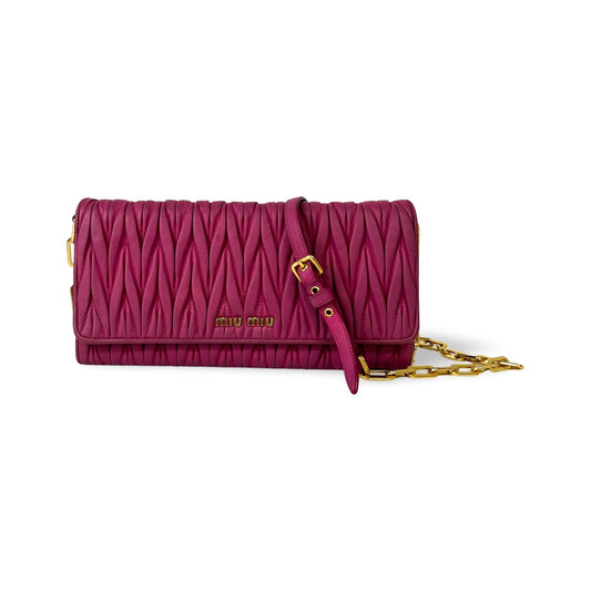 Miu Miu Shoulder Matelasse Leather, Pink, Leather, Shoulder Bag