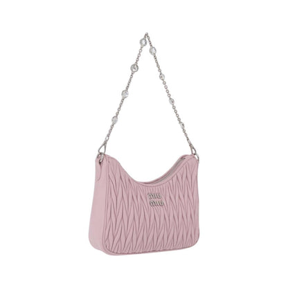 Miu Miu Shoulder Matelasse Leather, Pink, Leather, Shoulder Bag