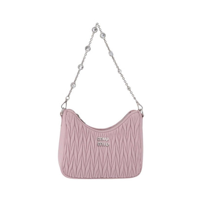 Miu Miu Shoulder Matelasse Leather, Pink, Leather, Shoulder Bag
