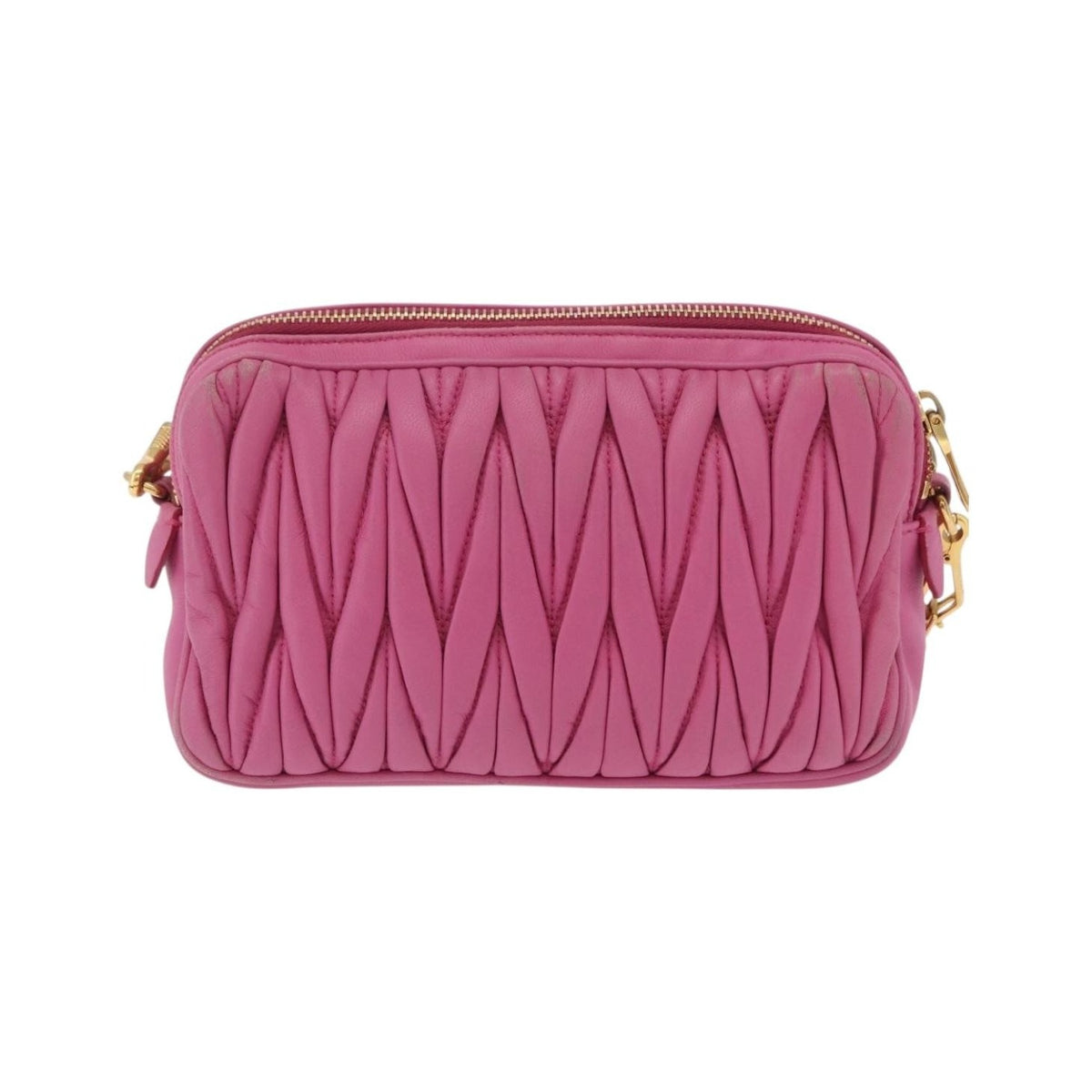 Miu Miu Tech Matelasse Leather, Pink, Leather, Crossbody Bag