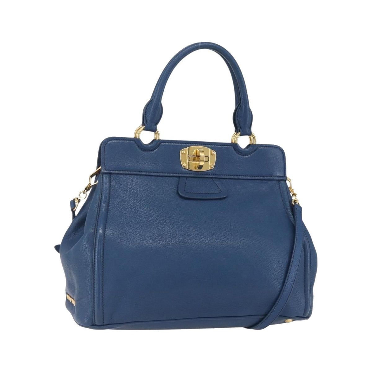 Miu Miu Vintage Leather, Blue, Leather, Tote Bag