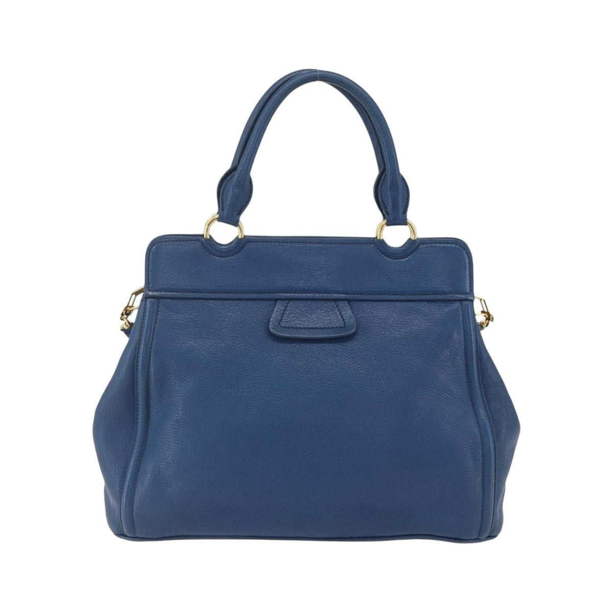 Miu Miu Vintage Leather, Blue, Leather, Tote Bag