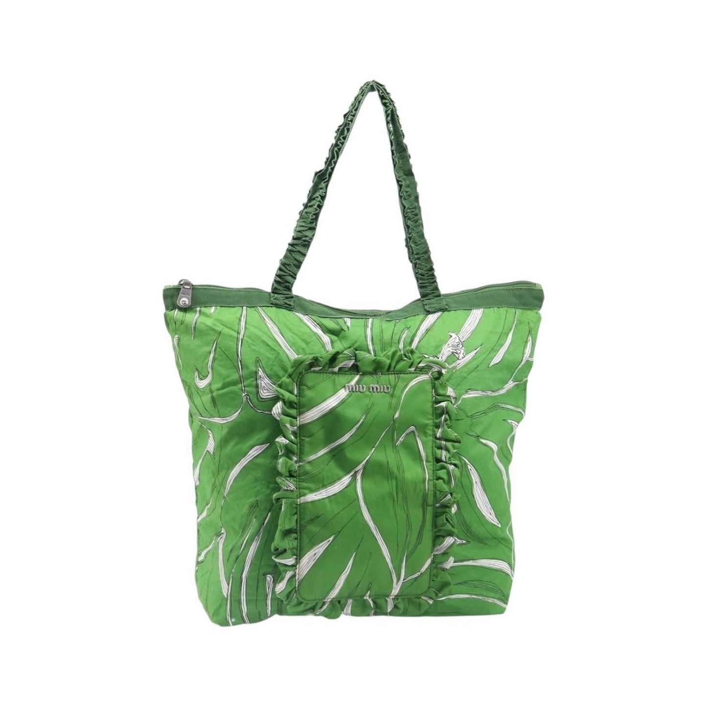 Miu Miu Vintage Nylon, Green, Nylon, Handbag