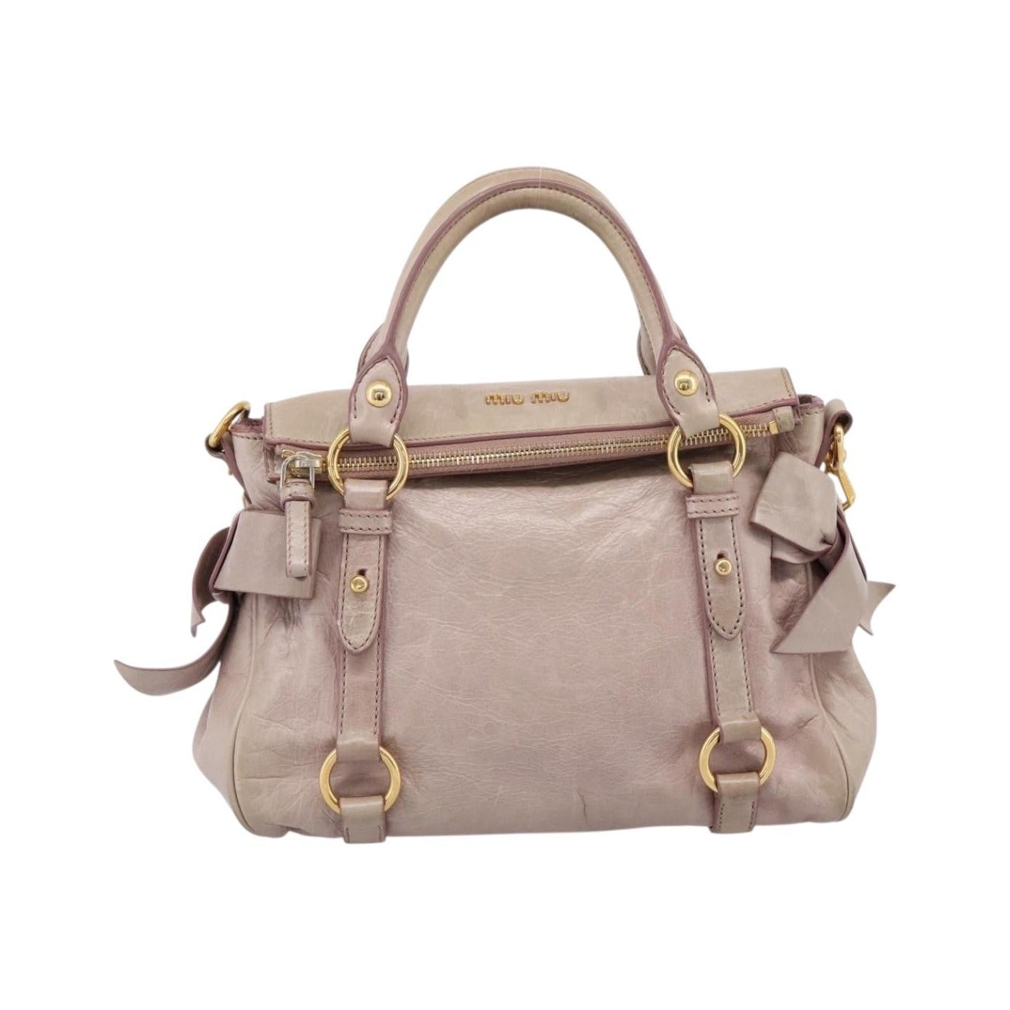 Miu Miu Vitello Lux Leather, Pink, Leather, Handbag
