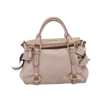Miu Miu Vitello Lux Leather, Pink, Leather, Handbag